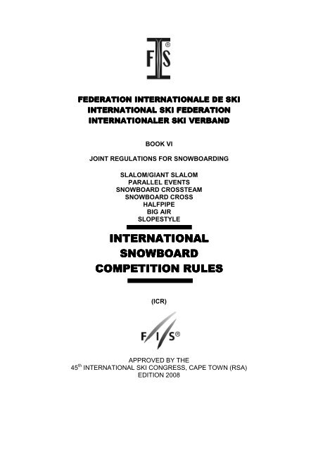 International Competition Rules - FIS