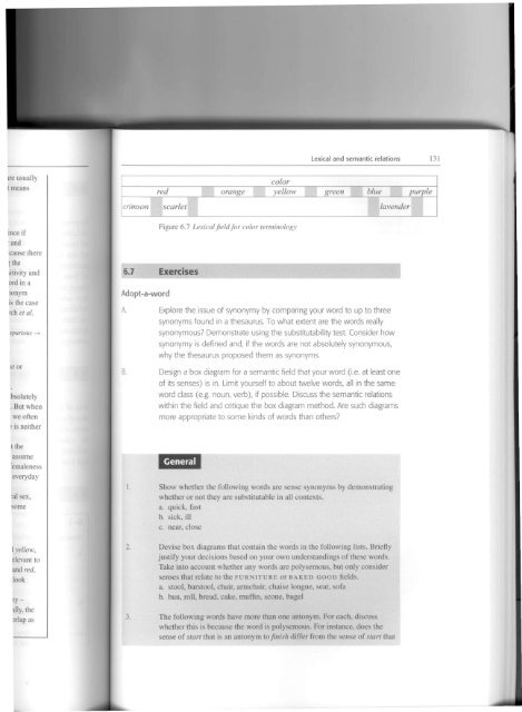 lexical and semantie relations