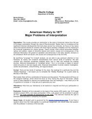 American History to 1877 Major Problems of ... - Oberlin College