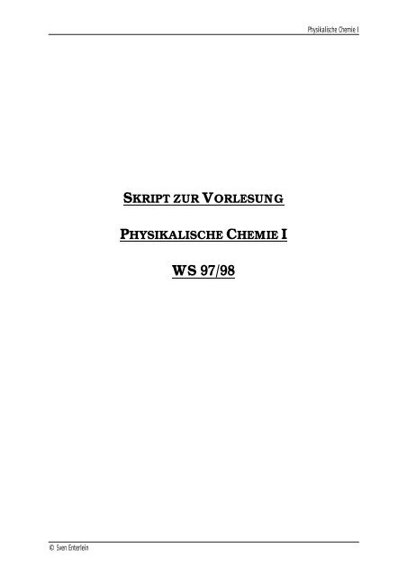 Anmerkungen zum Skript „Physikalische Chemie I“ - funnycreature.de