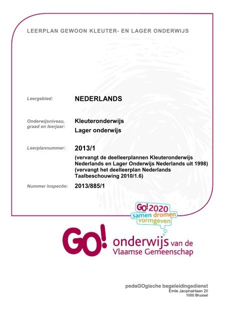 Nederlands 2013 - GO! onderwijs van de Vlaamse Gemeenschap