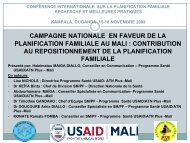 campagne nationale en faveur de la planification familiale au mali