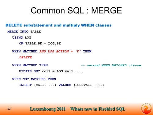 New SQL Features in Firebird