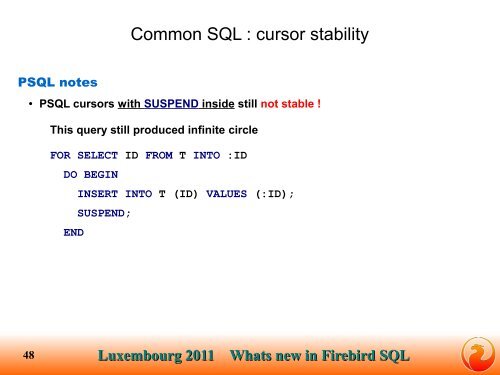 New SQL Features in Firebird