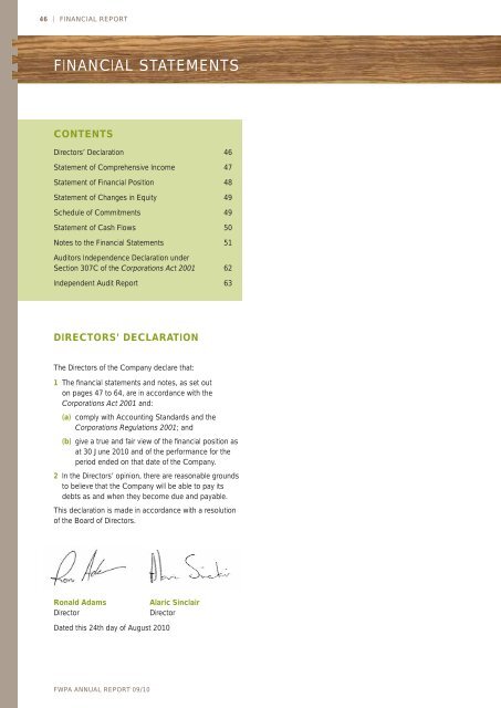 ANNUAL REPORT 09/10 - Forest and Wood Products Australia