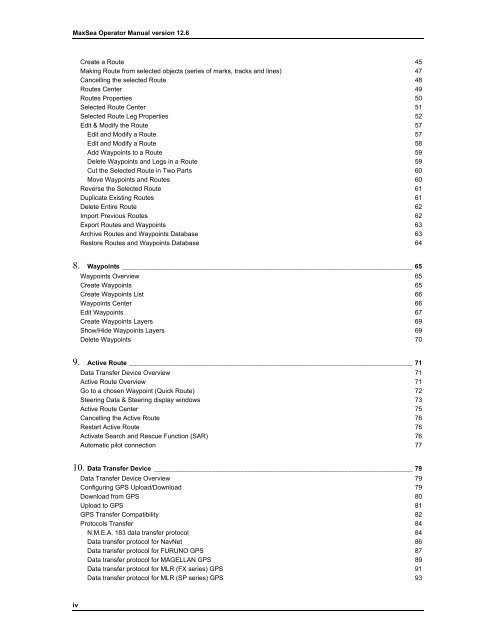 MaxSea Operator Manual version 12.6 - Furuno USA