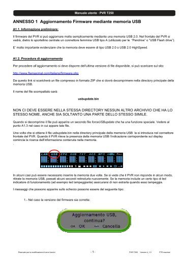 ANNESSO 1 Aggiornamento Firmware mediante ... - FTE Maximal