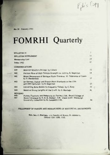 FOMRHI Quarterly