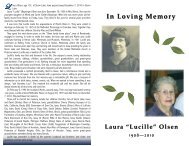 In Loving Memory - Fratzke & Jensen Funeral Home