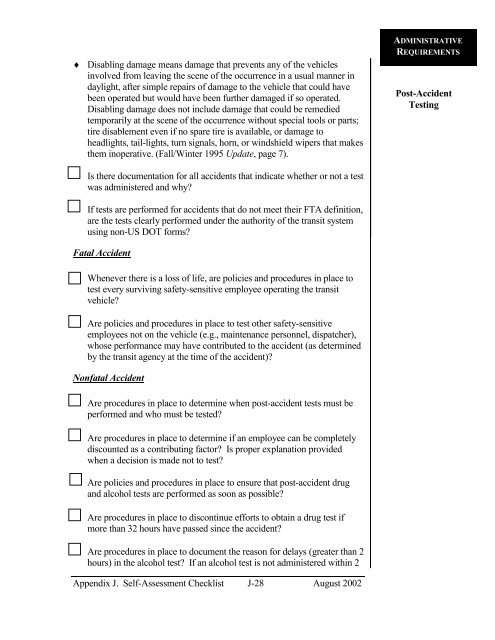 Implementation Guidelines - Federal Transit Administration - U.S. ...