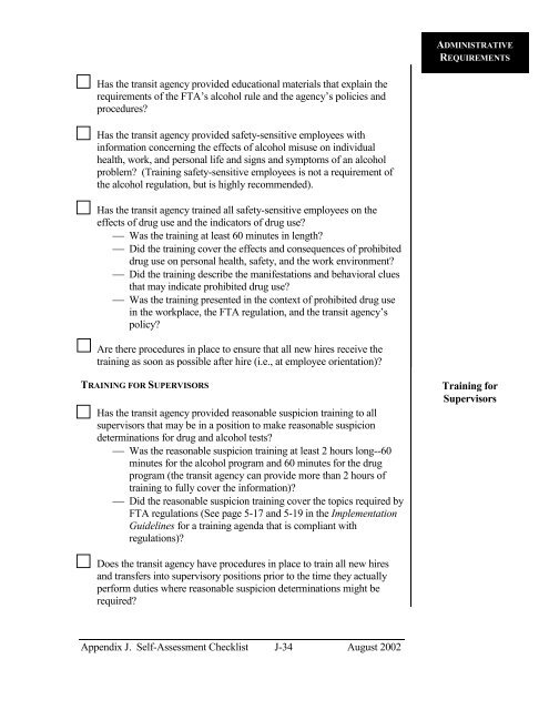 Implementation Guidelines - Federal Transit Administration - U.S. ...