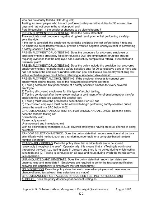 Implementation Guidelines - Federal Transit Administration - U.S. ...