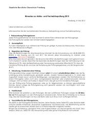 Informationen zur Abschlussprüfung 2013 - FOS-Friedberg