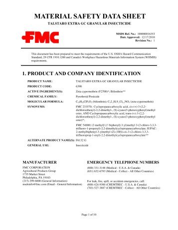TALSTAR® EXTRA GC GRANULAR INSECTICIDE - FMC Corporation