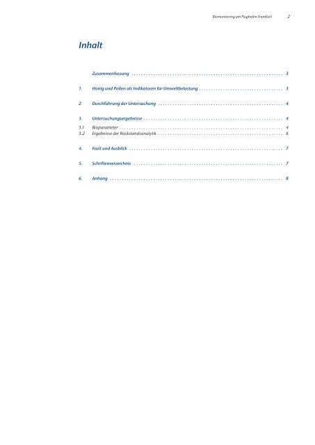 Biomonitoring am Flughafen Frankfurt - Fraport AG