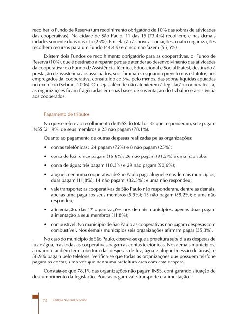 Programas Municipais de Coleta Seletiva de Lixo como - Funasa