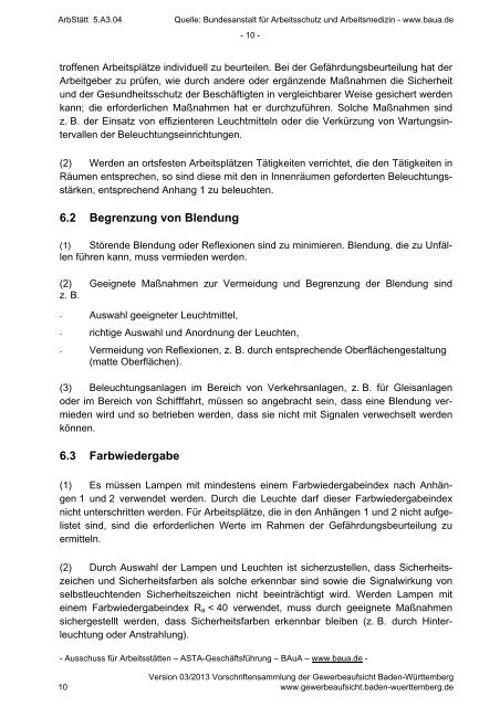 ASR A3.4 "Beleuchtung" - Gewerbeaufsicht - Baden-Württemberg