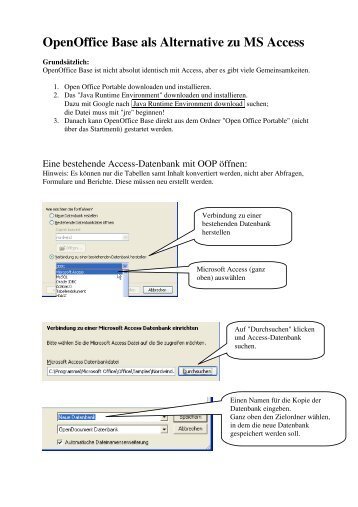 OpenOffice Base als Alternative zu MS Access - FOS BOS Weiden