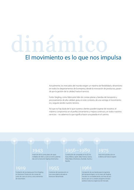 El movimiento es lo que nos impulsa - Forbo Siegling