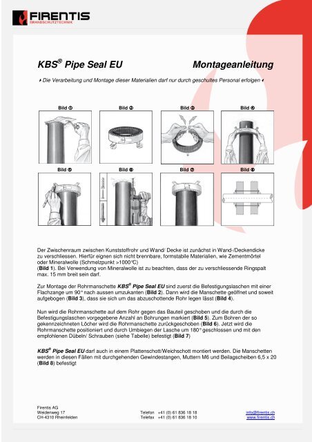 KBS Pipe Seal EU Montageanleitung - Firentis AG