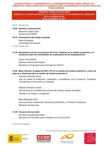 jornadas de reflexión sobre el modelo de la formación ... - Forem