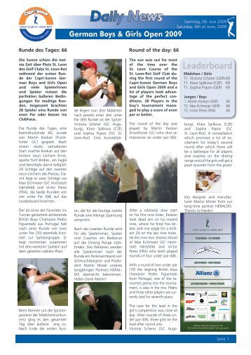 Daily News - Allianz German Boys and Girls Open