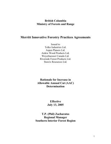 Merritt 2005 - Ministry of Forests, Lands and Natural Resource ...