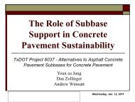 The Role of Subbase Support in Concrete Pavement Sustainability