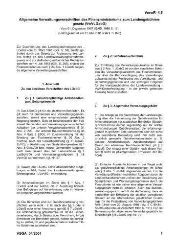 Allgemeine Verwaltungsvorschriften des Finanzministeriums zum ...