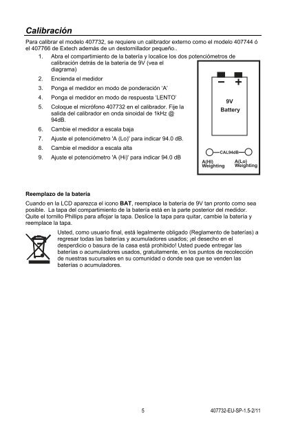 Manual del usuario Medidor digital de nivel de sonido