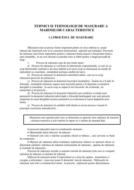 Tehnici Si Tehnologii De Masurare A Marimilor
