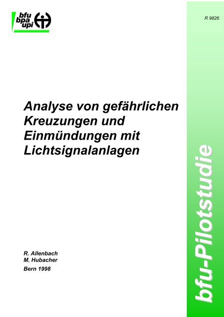 Analyse von gefährlichen Kreuzungen und Einmündungen mit ...