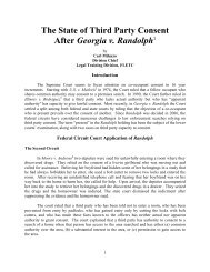 The State of Third Party Consent After Georgia v. Randolph - FLETC