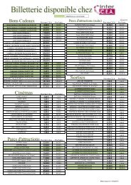 Prix Inter C.E.A. 9,00 € 33,50 € 18,00 € 16,50 € 45,00 € 13,50 € 119 ...