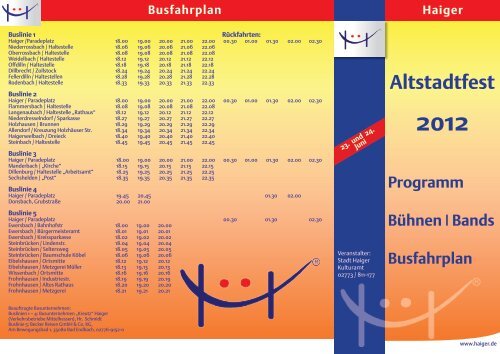 Flyer mit Programm zum Altstadtfest - Freizeit Mittelhessen