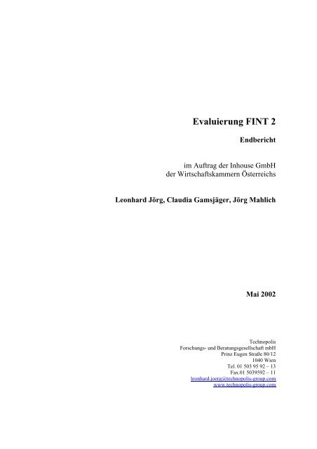 Evaluierung FINT 2 - fteval