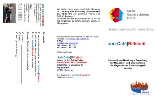 Job-Café|Billstedt - freiwilligenmanagement.com - Bernd P. Holst
