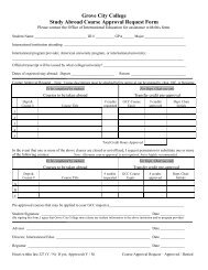 Grove City College Study Abroad Course Approval Request Form