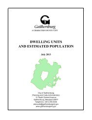 dwelling units and estimated population - City of Gaithersburg