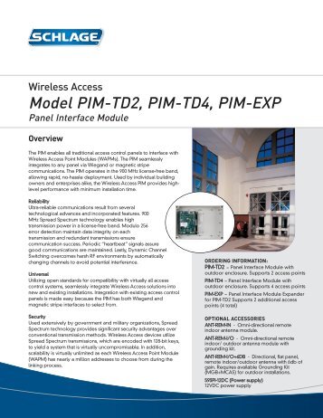 Wireless PIM Reader Module Data Sheet - Galaxy Control Systems