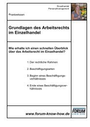 Grundlagen des Arbeitsrechts im Einzelhandel