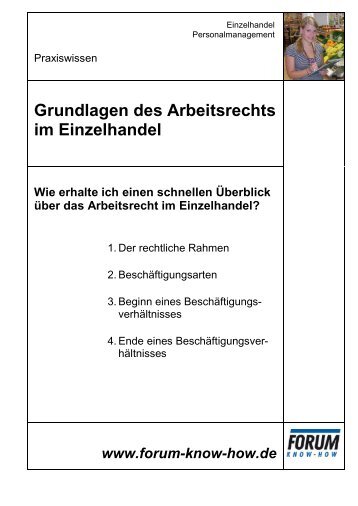 Grundlagen des Arbeitsrechts im Einzelhandel