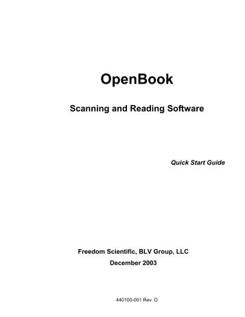 OpenBook 7.02 Quick Start Guide (PDF) - Freedom Scientific