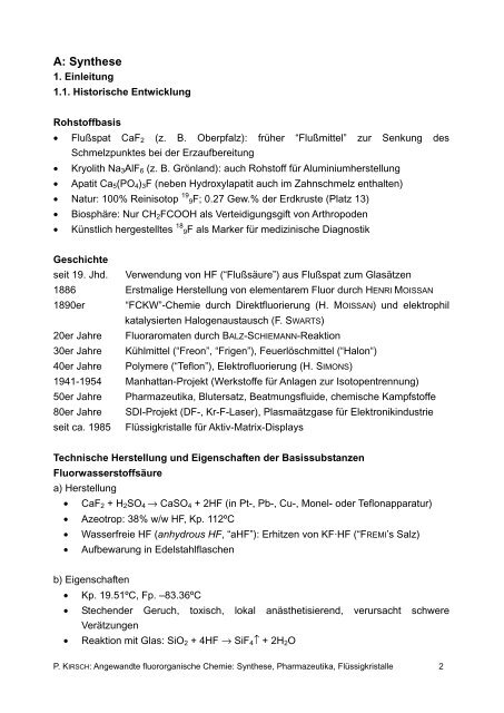 Angewandte Fluororganische Chemie: Synthese ... - Fluorine