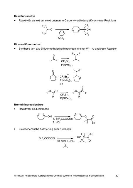 Angewandte Fluororganische Chemie: Synthese ... - Fluorine