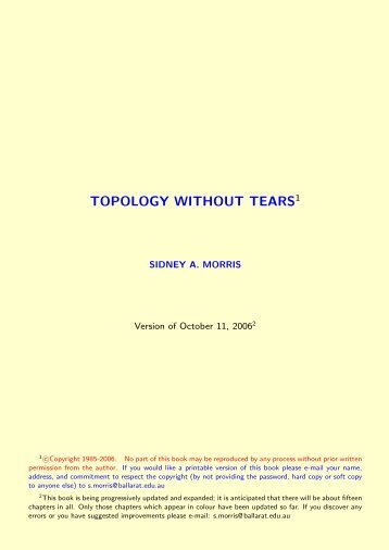 TOPOLOGY WITHOUT TEARS