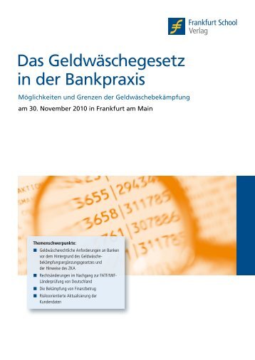 Das Geldwäschegesetz in der Bankpraxis - Frankfurt School Verlag