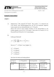- 1 - Lösung 10: Trennverfahren Aufgabe 1 A) Stöchiometrie: 2 NH3 ...