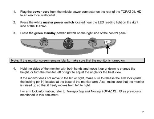 TOPAZ® XL HD Desktop Magnifier User's Guide - Freedom Scientific