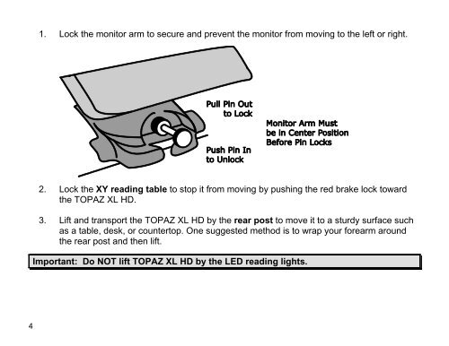 TOPAZ® XL HD Desktop Magnifier User's Guide - Freedom Scientific